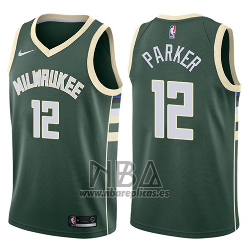 Camiseta Milwaukee Bucks Jabari Parker NO 12 Motorcycles Harlry 2017-18 Verde